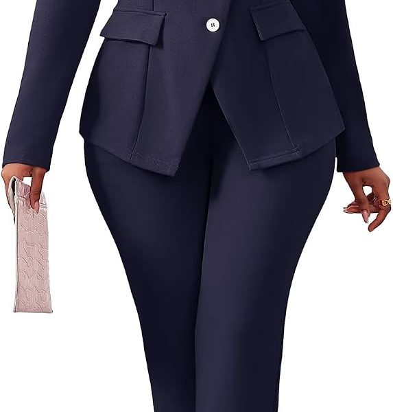 Pant Suits for Women Dressy Long Sleeve Blazer Pants Sets image 1